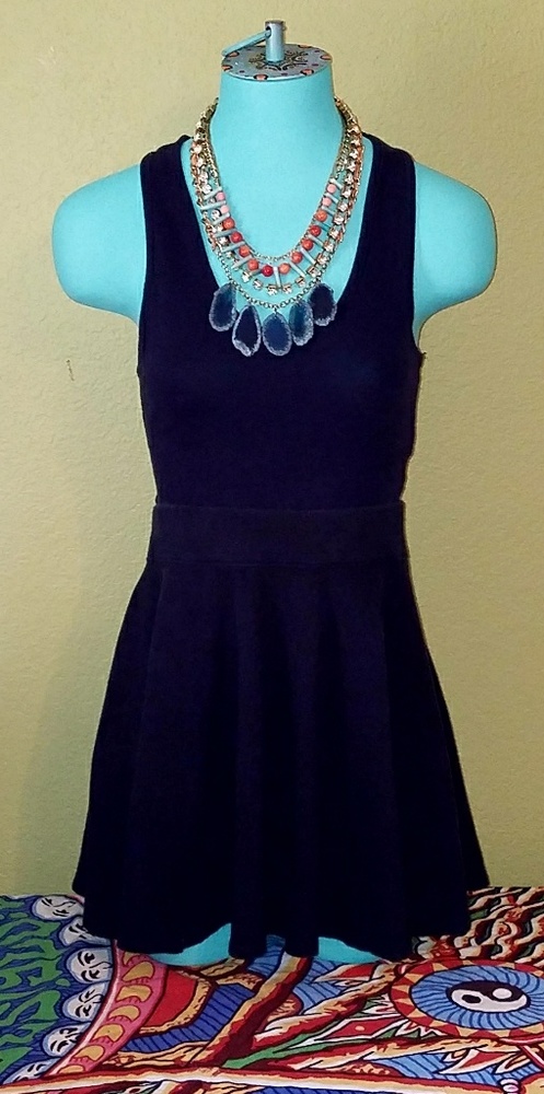 Deep blue crop top.